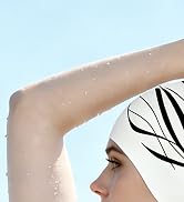 Extra Large Silicone Swim Cap for Long Hair - Odor-Free with 3D Ear Protection, Non-Slip Ultimate...