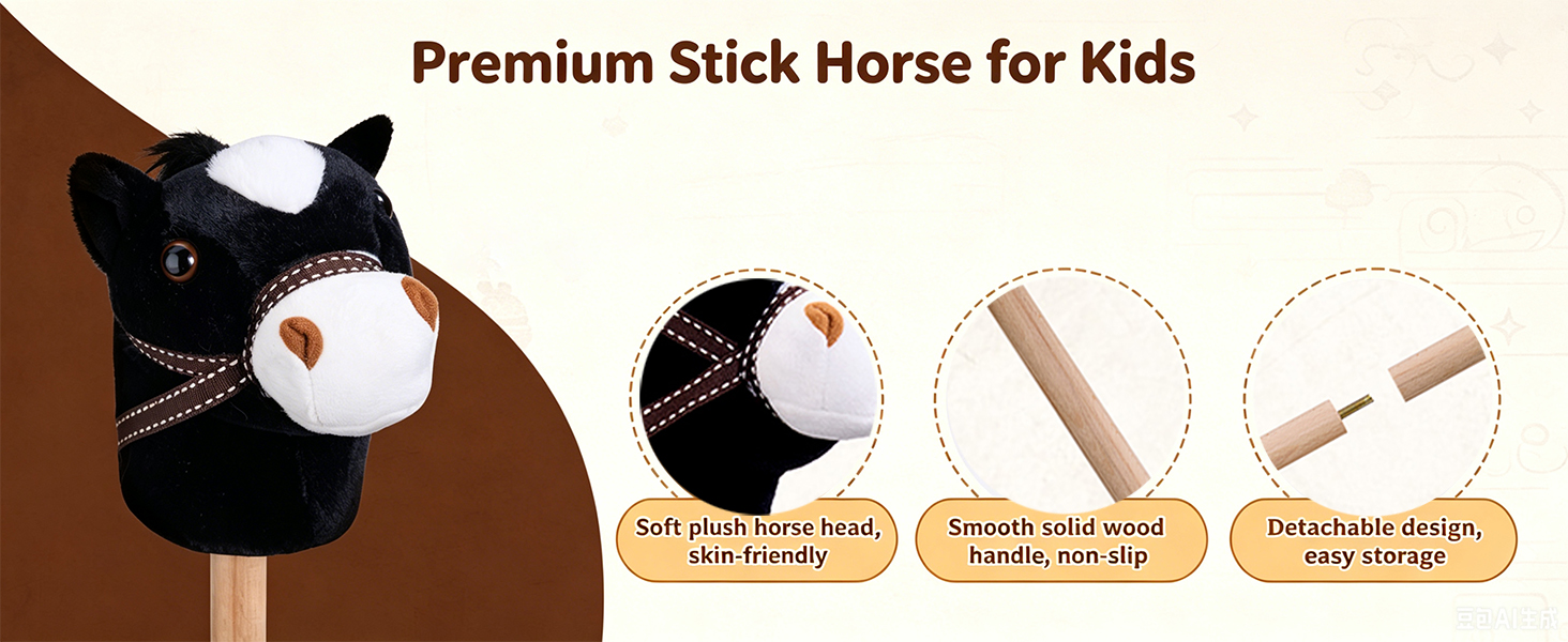 premium stick horse for kids