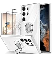 TANOVCEP Magnetic Clear Case for Samsung Galaxy S24 Ultra with 9H Tempered Glass Screen Protector...