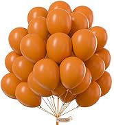 PartyWoo Burnt Orange Balloons, 50 pcs 12 Inch Boho Orange Balloons, Brownish Orange Balloons for...