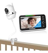 HelloBaby Baby Monitor No WiFi with Crib Clip, 5'' IPS Screen and 30-Hour Battery Life, Baby Moni...