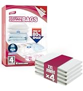 TAILI 4 Pack Vacuum Storage Bags for Comforter and Blankets, XXL Jumbo Vacuum Seal Bags for Beddi...