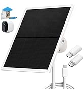Solar Panel Charger for Outdoor Security Cameras -10W, DC 5V Compatible with Micro USB & Type-C R...