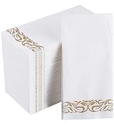 FOCUSLINE 200 Linen Feel Disposable Bathroom Napkins, Soft and Absorbent Paper Guest Towels, Clot...