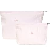 Wudygirl 2 Pcs Makeup Bag, Travel Cosmetic Bag for Women, Portable Cute Bow Makeup Pouch for Cosm...