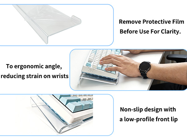 Keyboard Riser with Silicone Anti-Slip Strip