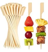 300PCS Cocktail Picks Bamboo Skewers for Appetizers, Paddle Wooden Skewers, 4.7 IN Fancy Flat Too...