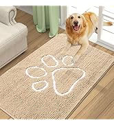 smiry Dog Door Mat for Muddy Paws, Absorbent Dirt Trapper Non-Slip Washable Mat, Quick Dry Chenil...