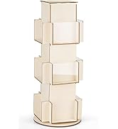 Natheeph Rotating Wooden Display Rack with Two Card Sticker for Greeting Card Vendor Coffee Bag 3...