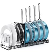 ORDORA Pots and Pans Organizer: Rack for Cabinet, Expandable Cutting Board Pot Lid Organizer Hold...