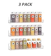 Sezanrpt 15 Inch Acrylic Spice Rack Wall Organizer Set of 3, Clear Acrylic Wall Shelf for Home Or...
