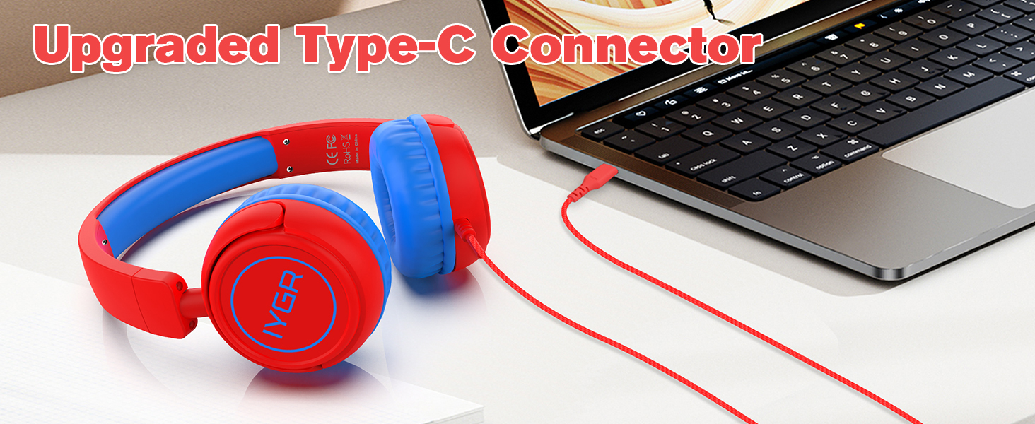 K6 USB C Kids Headphones