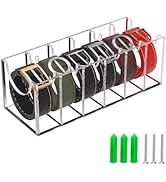 GTI Belt Organizer, Acrylic 6 Compartments Belt Organizer for Closet and Drawer, Display Case for...
