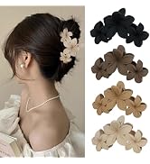 ANBALA 4PCS Flower Hair Claw Clips Non-Slip Matte Flower Hair Clips for Women Cute Hair Clips, Ha...