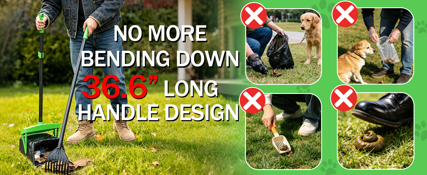 FUSBUNTY Dog Pooper Scooper Swivel Bin with 100 Waste Bags