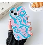 DEFBSC Compatible with iPhone 13/14 Case, Wave Curly Frame Wavy Design Aesthetic Pattern Shockpro...