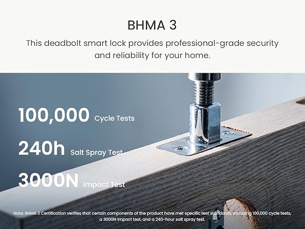 BHMA Grade 3 Certified