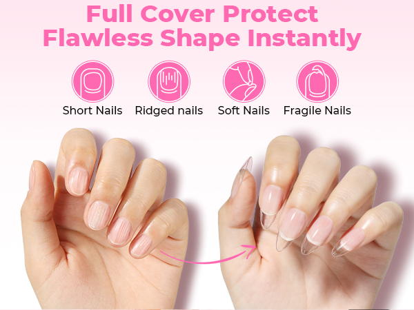 almond nail tips gel