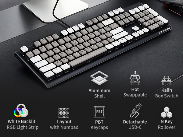 Hexgears GK735 Wired Full Size Mechanical Keyboard