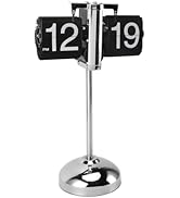 Retro Flip Clock, Stainless Steel Automatic Page Flip Clock, Flip Clock,Retro Flip Down Clock Mec...
