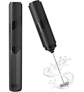 Milk Frother with Cover, Battery Operated Electric Frother, Whisk, Drink Mixer & Foamer for Coffe...