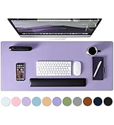 Leather Desk Pad Protector, Mouse Pad, Non-Slip Computer Mat for Desk, PU Leather Office Desk Mat...