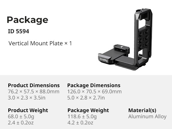 vertical mount plate 5594