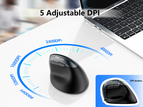 DELUX Wireless Ergonomic Mouse