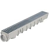 NDS 864GMTL 5-Inch Pro Channel Drain Kit with Metal Grate, 5 in, Gray