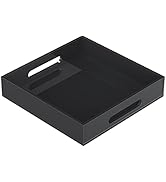 KOTEMON Acrylic Serving Tray with Handles-12x12x2.36Inch-Decorative Tray Letter Tray Organizer fo...