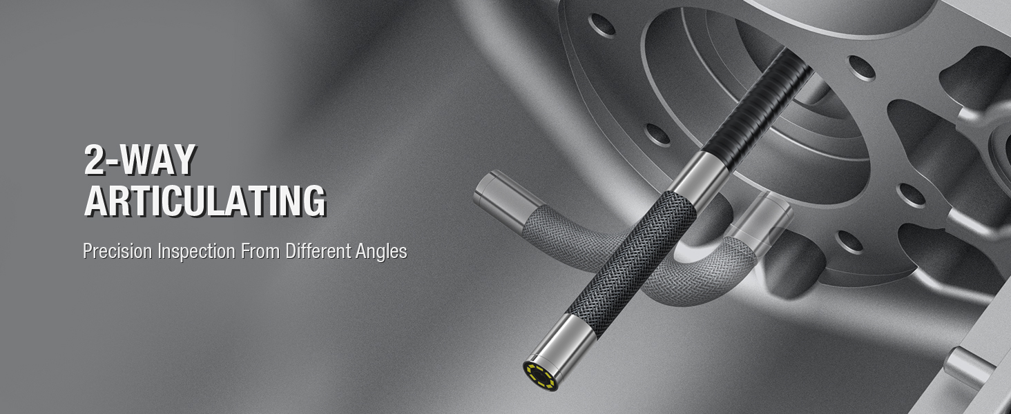 2 way articulating borescope inspection camera with light