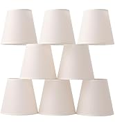 TWINKLEMON 8PCS Mini Chandelier Lamp Shades 3.5" x 5.1" x 5.5" Small Lamp Shades Clip on Bulb Cha...