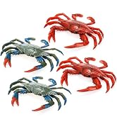 ZENFUN 4 Pieces Artificial Crabs, Fake Plastic Crab, Realistic Crab Models, Crab Decor, Simulated...