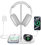 Headphone Stand with Wireless Charger, TopMade Gaming Headsets Holder Hanger 3-in-1 Wireless Char...