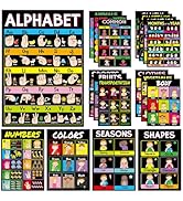 gisgfim 18 Pieces ASL Poster America Sign Language Poster ASL Study Charts for Classroom ASL Educ...