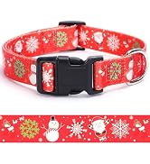 Christmas Dog Collar with Buckle Adjustable Safety Nylon Collars for Small Medium Large Dogs, Cut...