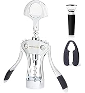 QONYFONE Wing Corkscrew Wine Opener, Premium Zinc Alloy Manual Bottle Opener, Heavy Duty Multifun...