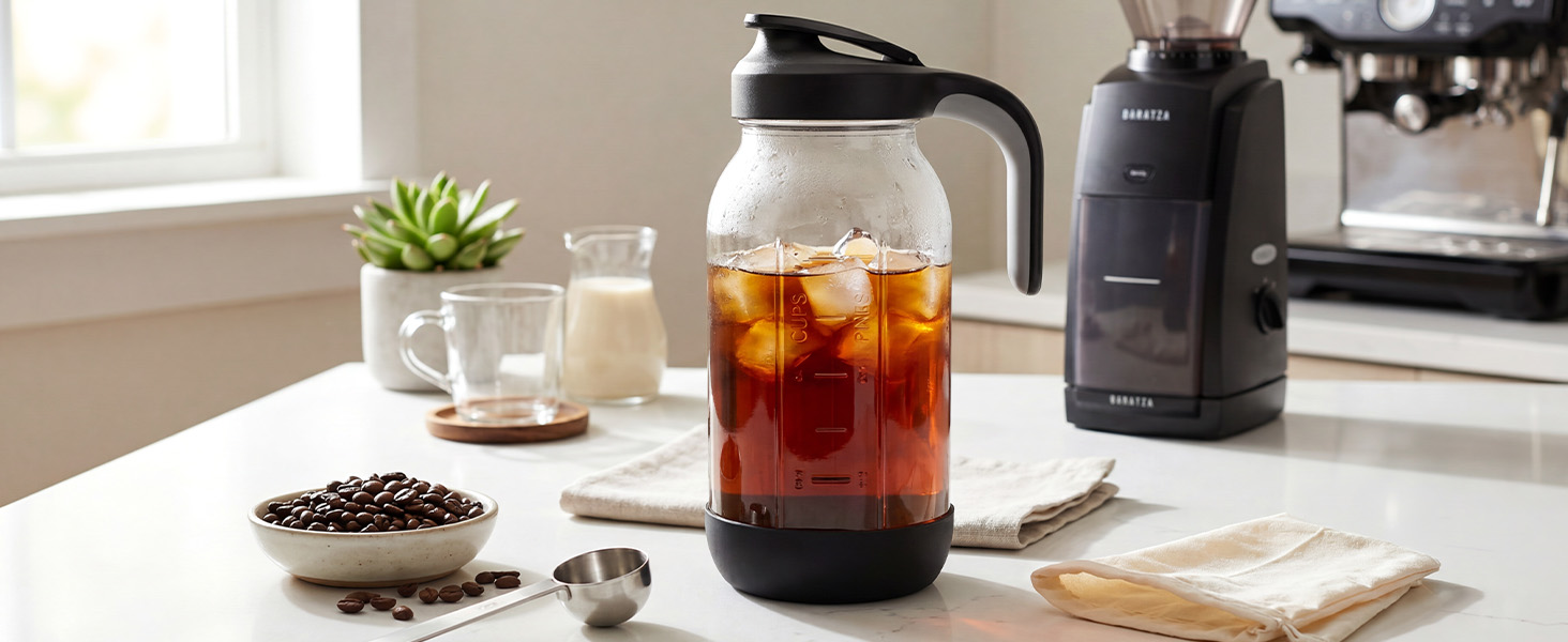 Glass Pitcher with Pour Spout Lid 2 Quart Mason Jar Pitcher