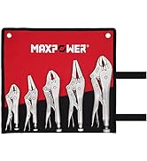 MAXPOWER Locking Pliers Set, Long Nose Locking Pliers 9-Inch and 6-Inch, Curved Jaw Locking Plier...