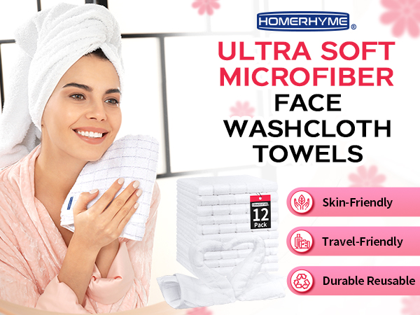 Microfiber Washcloths Face Towels Set