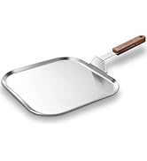 WAGENSTEIGER Stainless Steel Square Griddle Pan/Plate with Wooden Handle, 3-Ply Construction with...