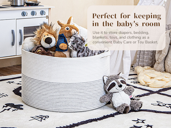 INDRESSME XXXLarge Cotton Rope Basket