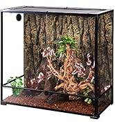 REPTI ZOO Large Reptile Terrarium, Vertical Reptile Tank, Wide & Tall Chameleon Cage with Top Scr...