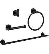 Marmolux Acc - 4 Piece Matte Black Bathroom Hardware Set - Bathroom Towel Rack Set, Bathroom Towe...