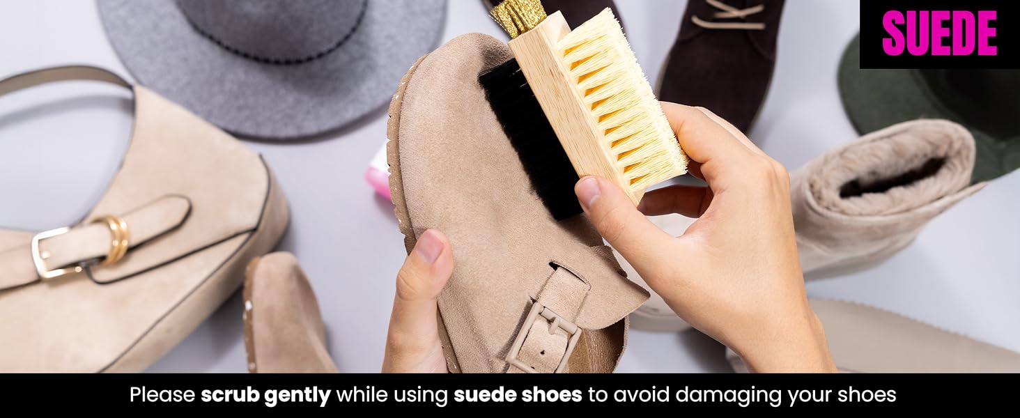 A shoe brush suitable for suede shoes