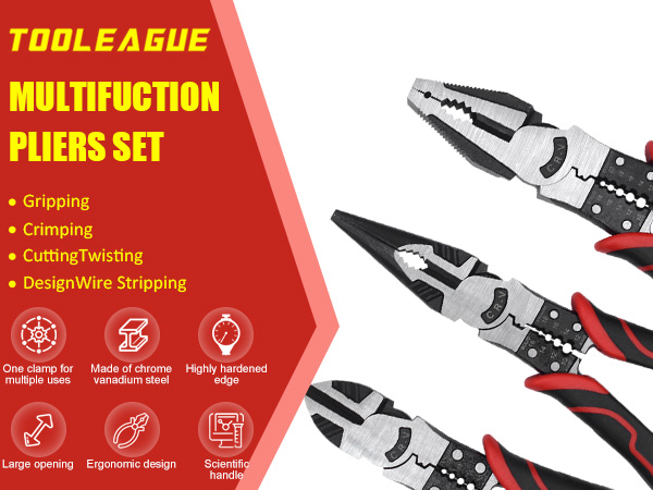 Wire Stripper Crimper Cutter Long Nose Pliers Diagonal Side Cutting Linesman Pliers