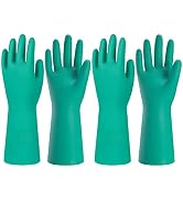 Bamllum 2 Pairs Reusable Kitchen Gloves for Washing Dishes - Nitrile Rubber Dishwashing Gloves, R...