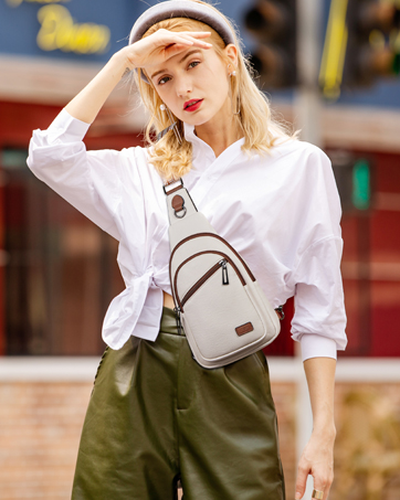 sling bag for women crossbody purse, Leather Cross Body Bag for Woman Chest Bag Backpack Travel