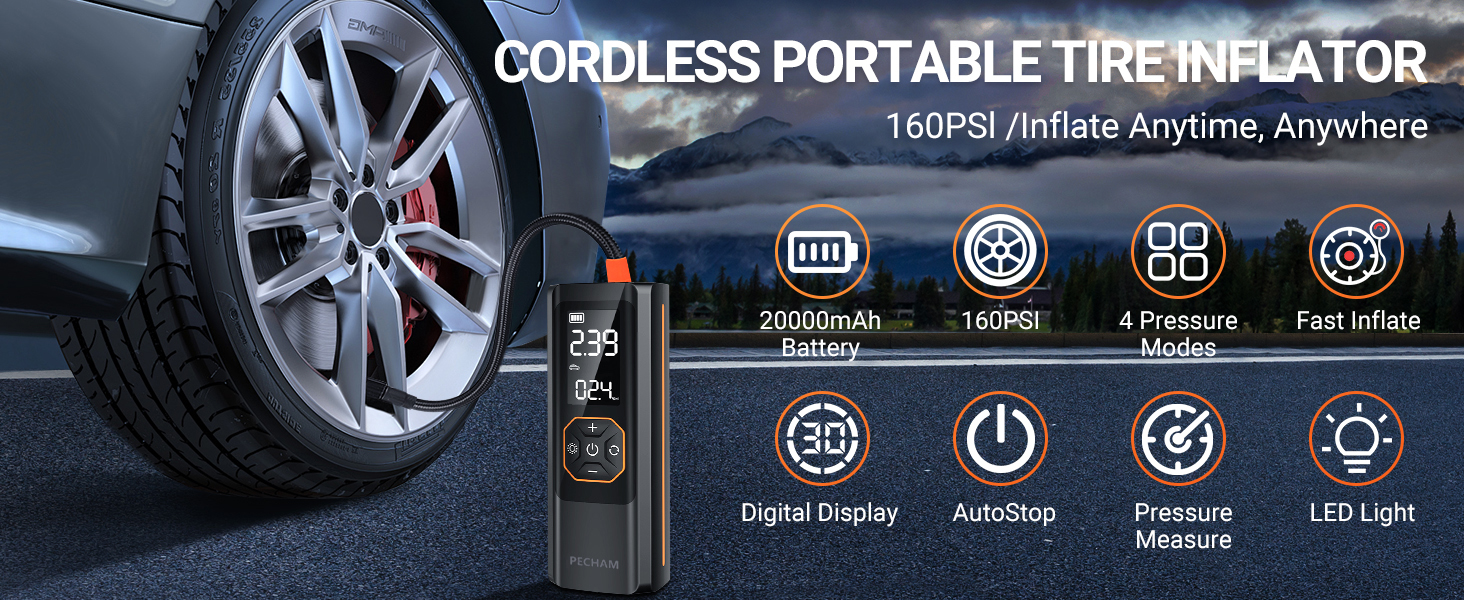 Tire Inflator Portable Air Compressor