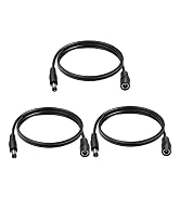 GGIPOWY 5.5mm x 2.5mm 12V DC Power Cable 3-Pack,DC5525 Male to Female Extension Cable 18AWG for C...
